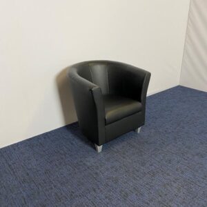 Fauteuil Romeo, zwart kunstleder