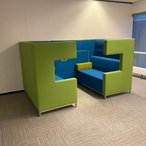 Complete Akoestische Ahrend Loungescape set, groen/blauw/mosterdgeel