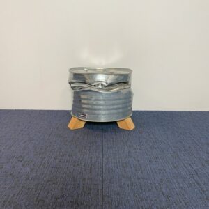 Bijzettafel C-Barrel, aluminium/eiken