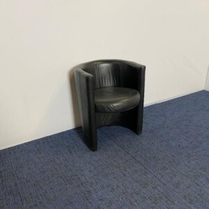 Fauteuil, zwart kunstleder