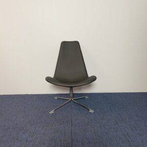 Fauteuil Offecct Spoon, zwart leder