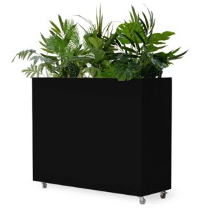 Verrijdbare plantenbak, zwart