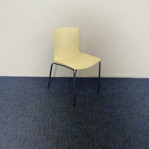 Kantinestoel, wit, chroom 4-poot