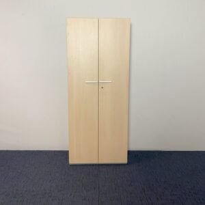 Klapdeurkast, licht eiken, H195 x B80 x D45,5 cm.