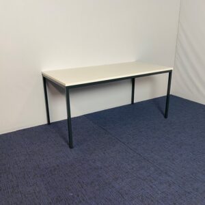 Kantinetafel, wit blad, 160 x 80 cm.