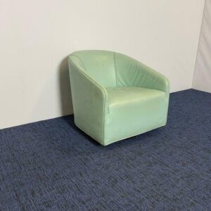 Fauteuil Minotti, mintgroen leder, design