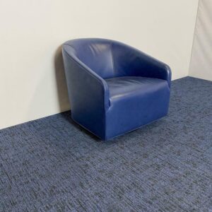 Fauteuil Minotti, donkerblauw leder, design