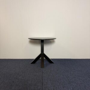 Ronde vergadertafel, zwart, diameter 80 cm.