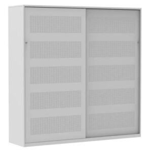 Schuifdeurkast Perfo, H198 x B200 x D50 cm. - 3 kleuren