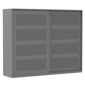 Schuifdeurkast Perfo, H160 x B200 x D50 cm. - 3 kleuren